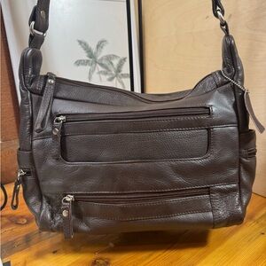 Vintage Great American Leatherworks 100% Leather Bag - Brown